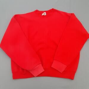 VTG Fruit Of The Loom Mens XL Plain Red Crewneck Sweatshirt Printable Blank